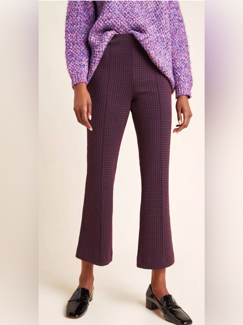 Anthropologie Essential Crop Flare Ponte Trousers XL
